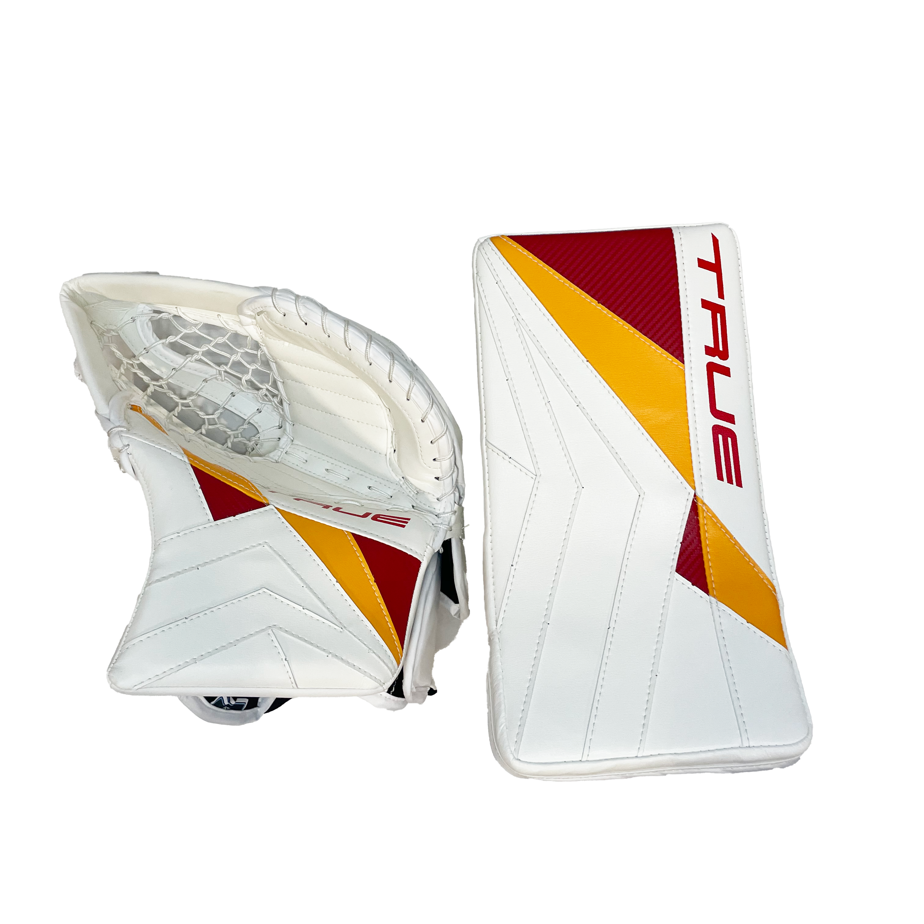 True Catalyst PX3 - Nouvel ensemble de gants de gardien Pro Stock (blanc/rouge/jaune)